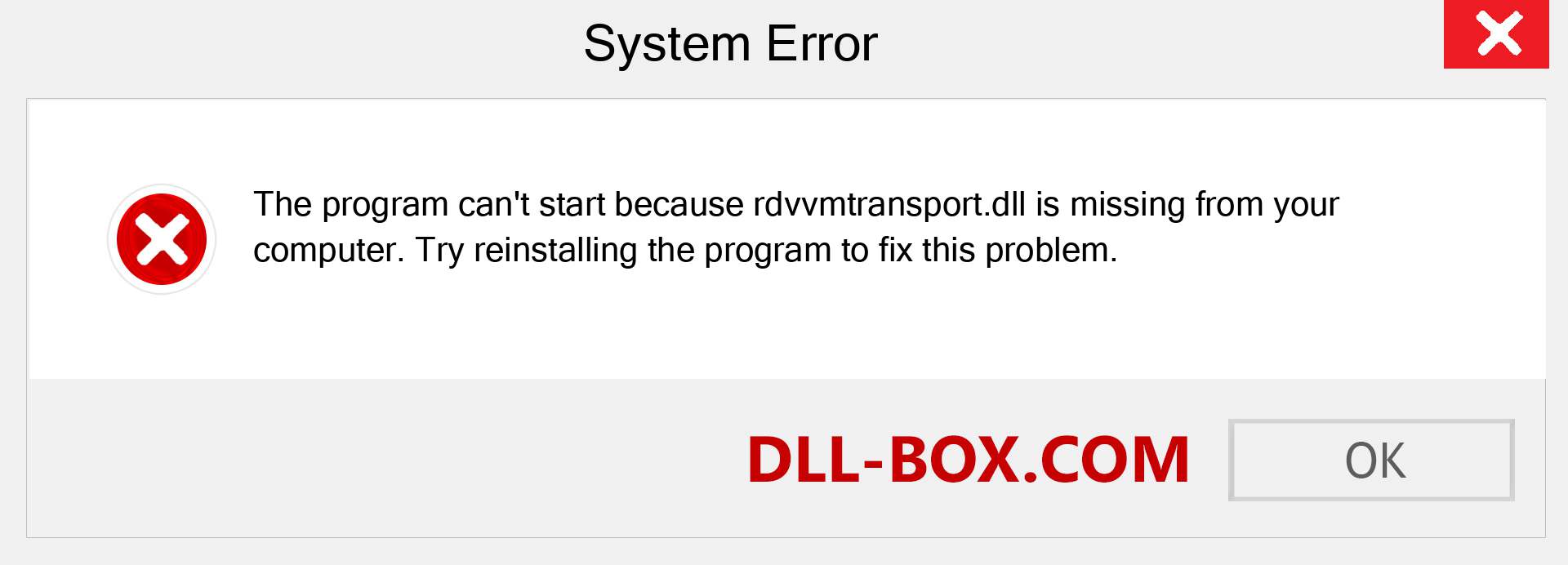  rdvvmtransport.dll file is missing?. Download for Windows 7, 8, 10 - Fix  rdvvmtransport dll Missing Error on Windows, photos, images